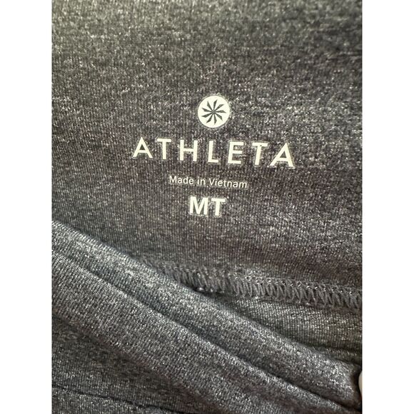 Athleta Fusion Wide Leg Yoga Pants RARE Size MT in Charcoal Grey BACK POCKETS - Picture 2 of 4